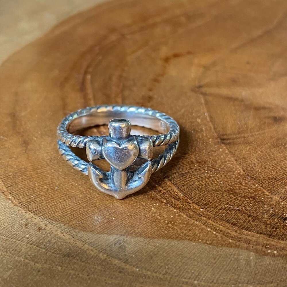 RETIRED James Avery Faith Hope Love Ring, Size 6.5, Sterling Silver